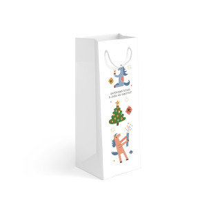 Пакет подарочный 11х34х9 см "Новогодние лошадки"