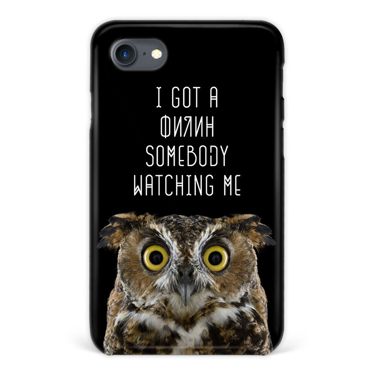Case for iPhone 7 with an inscription &quot;Owl&quot; №18 