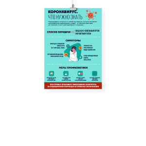Плакат памятка по коронавирусу А4 №2