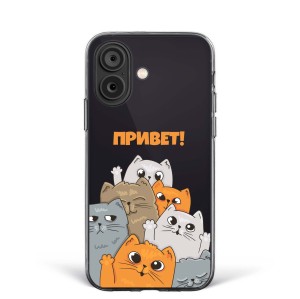Чехол для iPhone 16 "Котики" №47