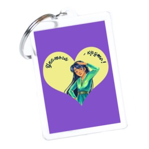 Брелок с фото 35х50 мм "Журналистка"