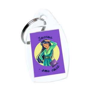 Брелок с фото 24х35 мм "Журналистка"