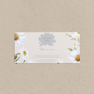Приглашение 210х99 мм "Ромашка"