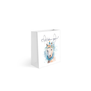 Пакет подарочный 19x23x9 см "Акварельные лошадки" №2