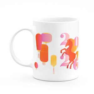 Кружка "Лошадь и китайские фонарики"