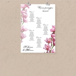 План рассадки А3 "Розовый туман"