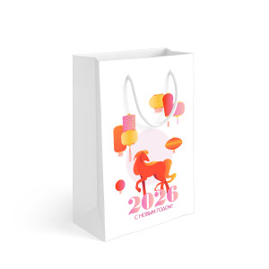 Пакет подарочный 23х36х10 см "Лошадь и китайские фонарики"