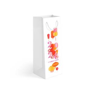 Пакет подарочный 11х34х9 см "Лошадь и китайские фонарики"