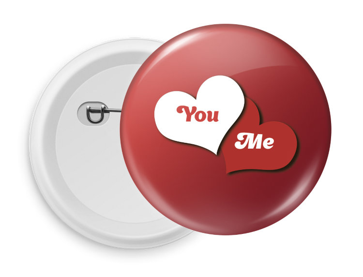 Pin D58 with hearts &quot;You&amp;me&quot; №3 