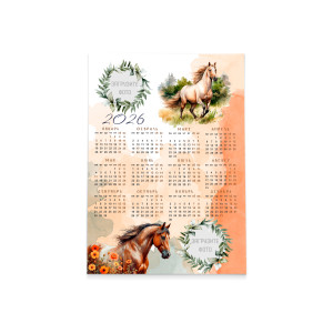 Календарь плакат А3 "Акварельные лошадки" №3