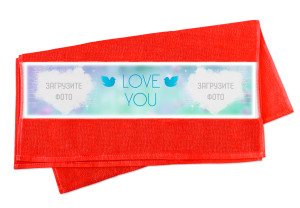 Полотенце с фото большое "Love you" №15