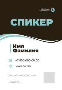 Бейдж с полиграфической вставкой 60х90мм №9
