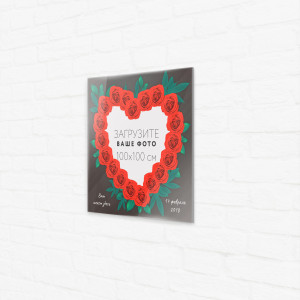 Пластификация фото 100х100 см "Красные розы" №2