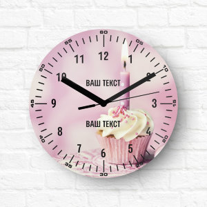 Wall clock with a photo d18 sm №1