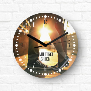Wall clock with a photo d18 №4