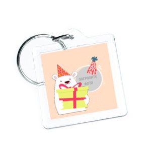 Брелок с фото 32x32 мм "Сладенький"