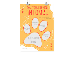 Плакат А3  "Дом там, где мой питомец"