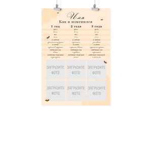 Плакат А3 метрика на третий год "Как я изменился"