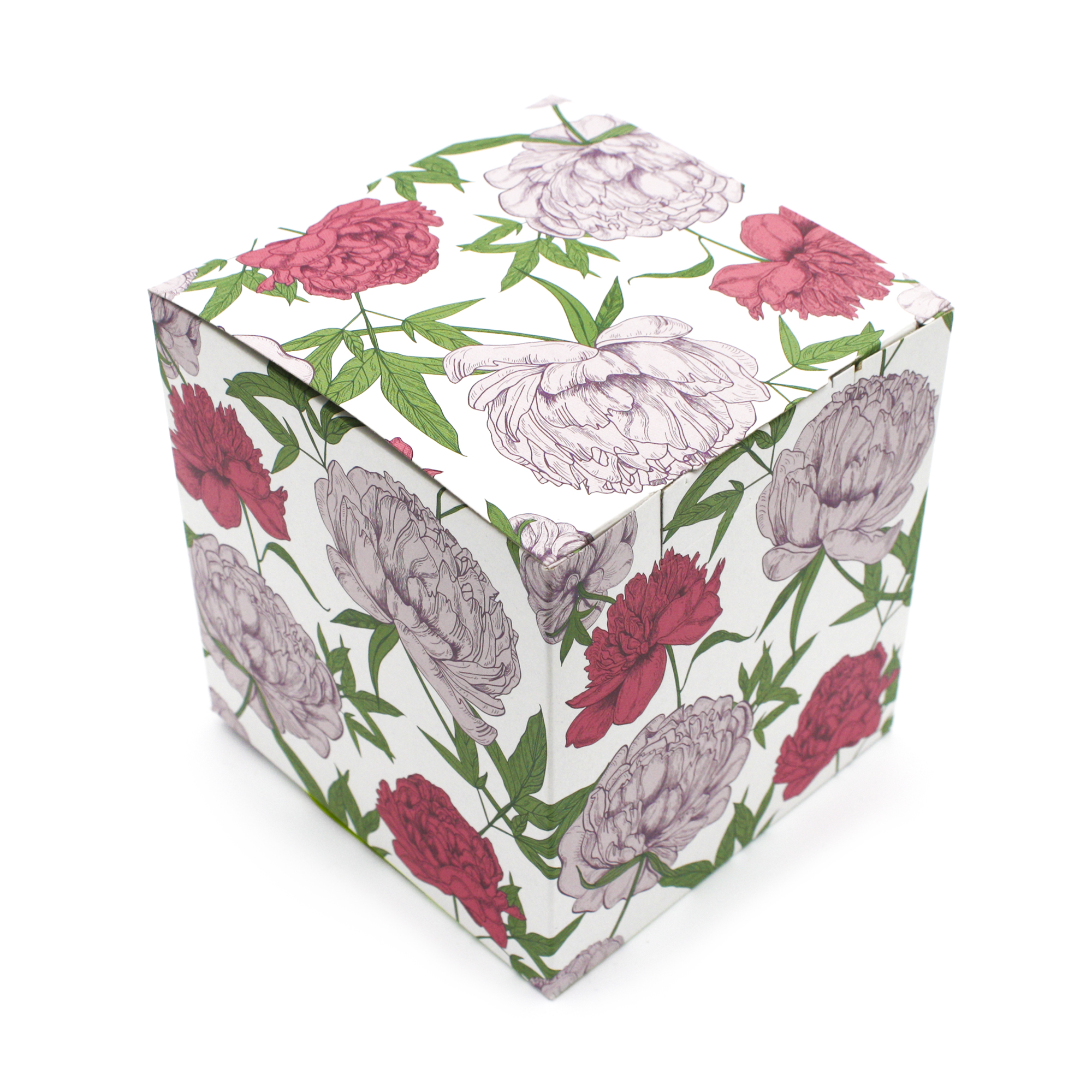 Gift box No.7 white with flowers (+RUB 190)