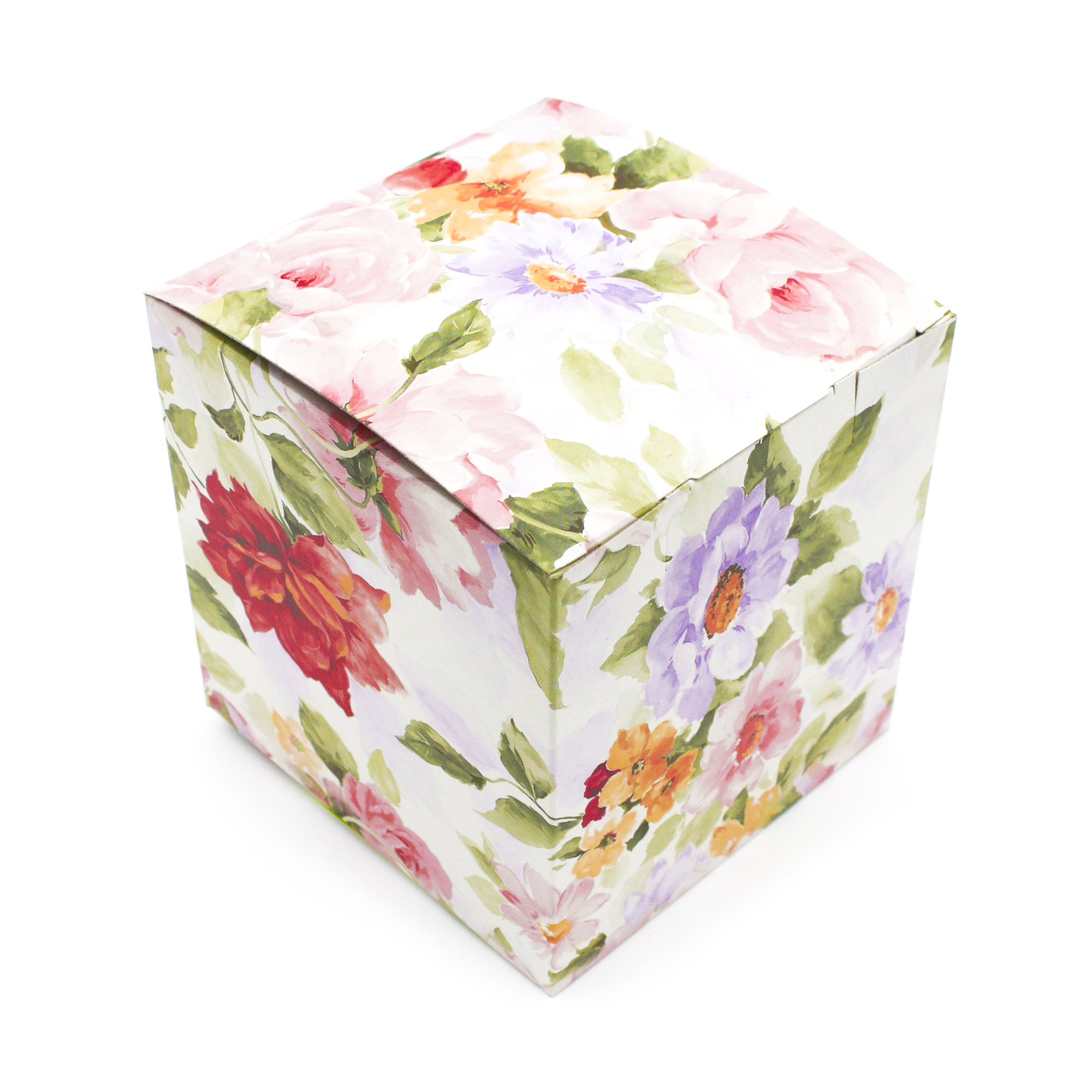 Подарочная коробка №9 белая с цветами акварель (+190 руб.)