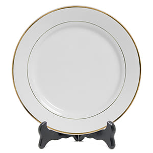 Тарелка белая с золотой каймой